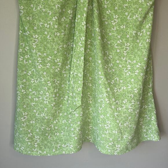 Zara Green Floral Short Sleeve Mini Dress Size XL - Picture 8 of 10